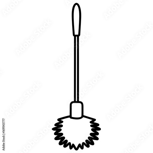 Toilet brush outline vector, a modern toilet brush icon art design, black vector of a toilet brush, simple toilet brush art, a toilet brush isolated