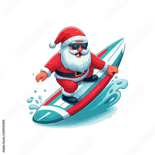 Santa Claus on the sled, T-shirt Design, Generative Ai