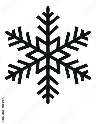 Black snowflake icon winter cold