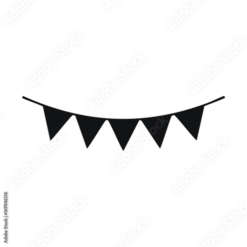 Black triangular pennant banner garland bunting triangle