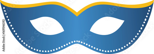 Blue and yellow masquerade mask with white dots costume