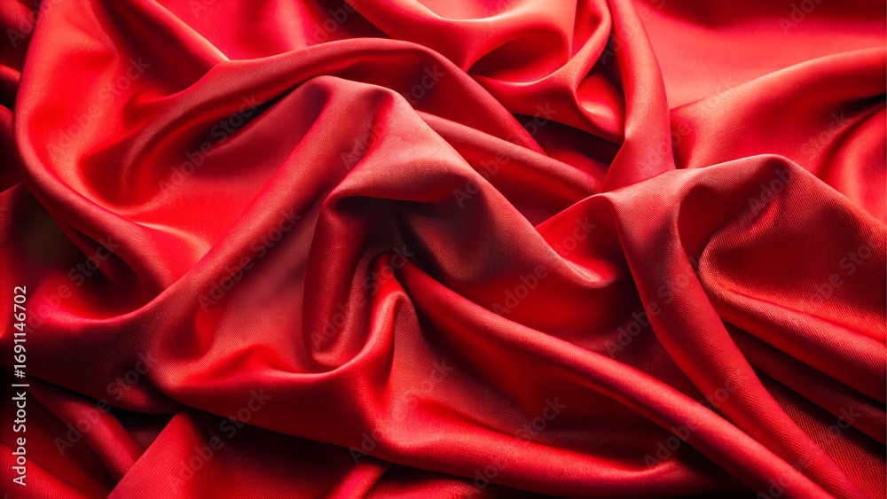 Obraz premium Closeup of luxurious red silk fabric