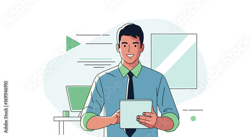 man with tablet computer