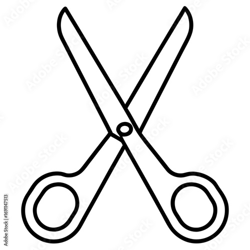 Scissor outline vector, a modern scissor icon art design, black vector of a scissor, simple scissor art, a scissor isolated