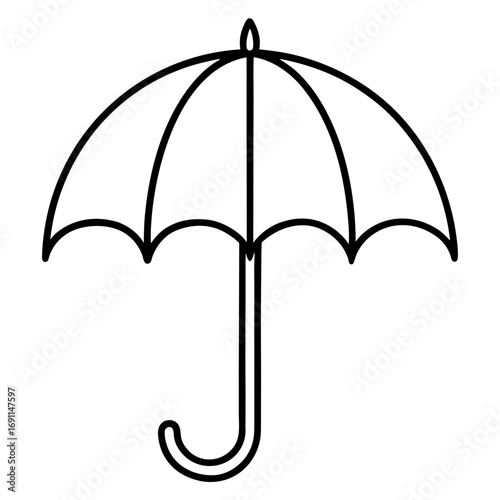Umbrella outline vector, a modern umbrella icon art design, black vector of an umbrella, simple umbrella art, an umbrella isolated