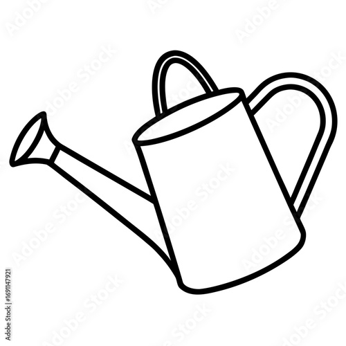 Watering can outline vector, a modern watering can icon art design, black vector of a watering can, simple watering can art, a watering can isolated