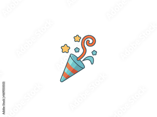 Vector illustration of a magic hat with fireworks