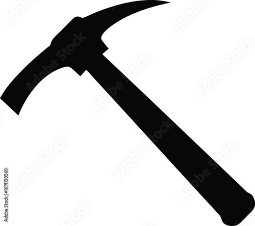 Hammer Silhouette Vector - Tool Icon in Black Solid Outline. Hammer Tool Vector Icon - Simple Black Silhouette, Vector Hammer Symbol