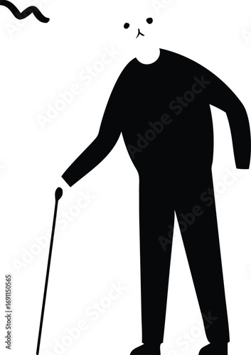 Silhouette of a distinguished elderly gentleman with a thoughtful expression elderly man