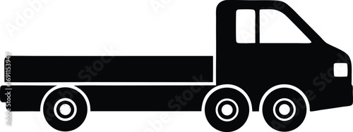 Tow Truck Car Icon Black Silhouette Vector Illustration. Car Recovery Service Logo Template - Tow Truck Silhouette Vector