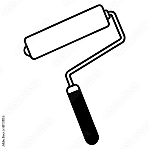 Paint roller brush outline vector, a modern paint roller brush icon art design, black vector of a paint roller brush, simple paint roller brush art, a paint roller brush isolated