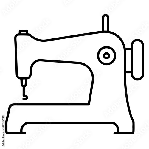Sewing machine vector, a modern sewing machine icon art design, black vector of a sewing machine outline, simple sewing machine art, a set of sewing machine icons isolated