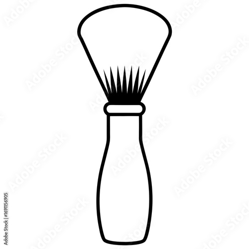 Shaving brush vector, a modern shaving brush icon art design, black vector of a shaving brush outline, simple brush art, a set of shaving brush icons isolated