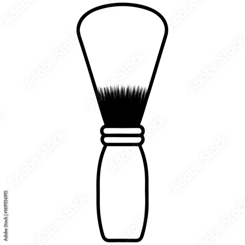 Shaving brush vector, a modern shaving brush icon art design, black vector of a shaving brush outline, simple brush art, a set of shaving brush icons isolated