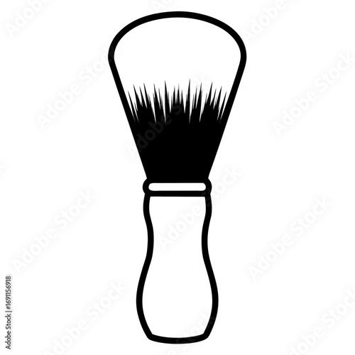 Shaving brush vector, a modern shaving brush icon art design, black vector of a shaving brush outline, simple brush art, a set of shaving brush icons isolated