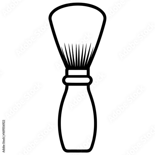 Shaving brush vector, a modern shaving brush icon art design, black vector of a shaving brush outline, simple brush art, a set of shaving brush icons isolated
