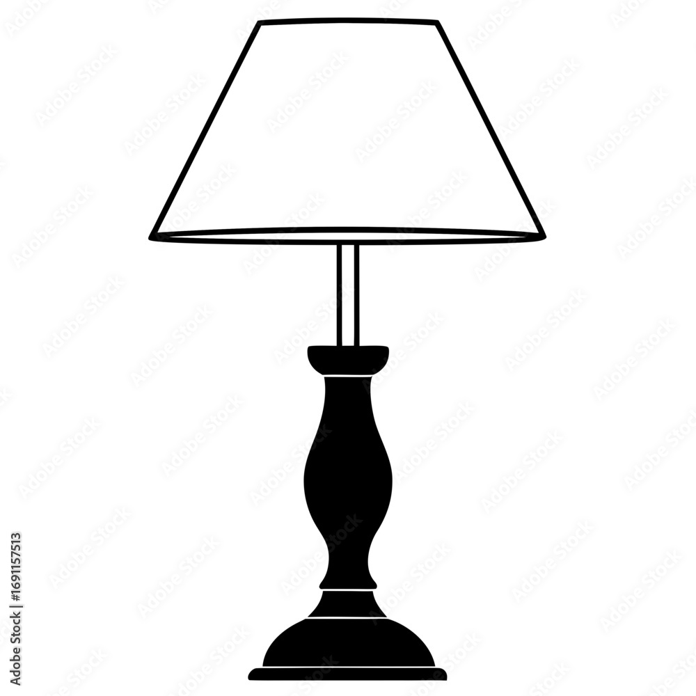 Obraz premium Desk lamp vector, a modern desk lamp icon art design, black vector of a desk lamp outline, simple desk lamp art, a set of desk lamp icons isolated