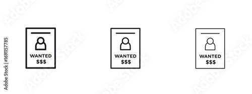 Wanted icon logo vector template. Simple style icons