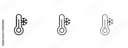 Thermometer cold icon logo vector template. Simple style icons