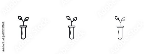 Test tube with plant icon logo vector template. Simple style icons