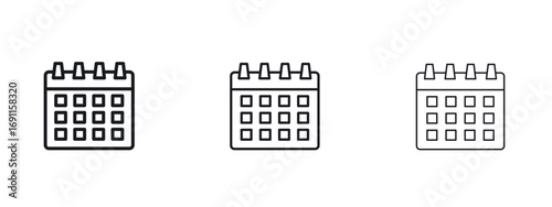 Table calendar icon logo vector template. Simple style icons
