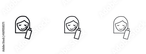 Spray on face icon logo vector template. Simple style icons