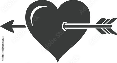 An arrow through a heart a symbol of love, romance, and valentines day a classic and timeless design for expressing affection and passion