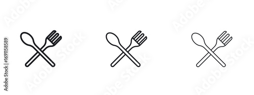 Spoon and Fork icon logo vector template. Simple style icons