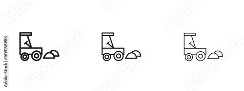 Road construction sign logo vector template. Simple style icons