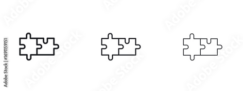 Puzzle icon logo vector template. Simple style icons