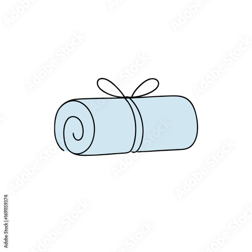 blue towel rolled up vector