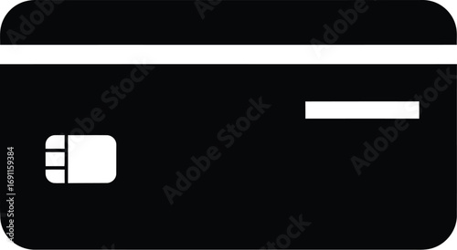 Black credit card a simple and minimalist design of a credit card, perfect for use in ecommerce, finance, and paymentrelated projects