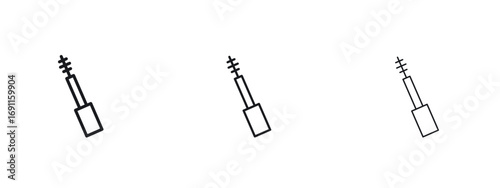 Mascara brush icon logo vector template. Simple style icons
