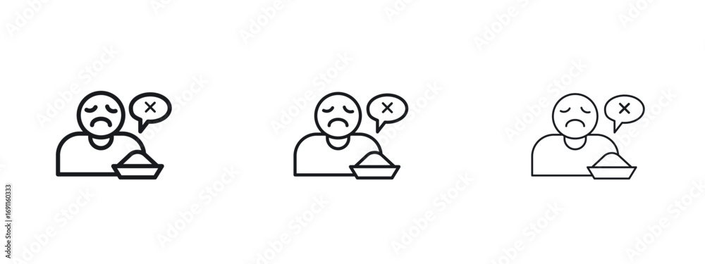 Εκτύπωση καμβά Lack of appsetite icon logo vector template. Simple style icons