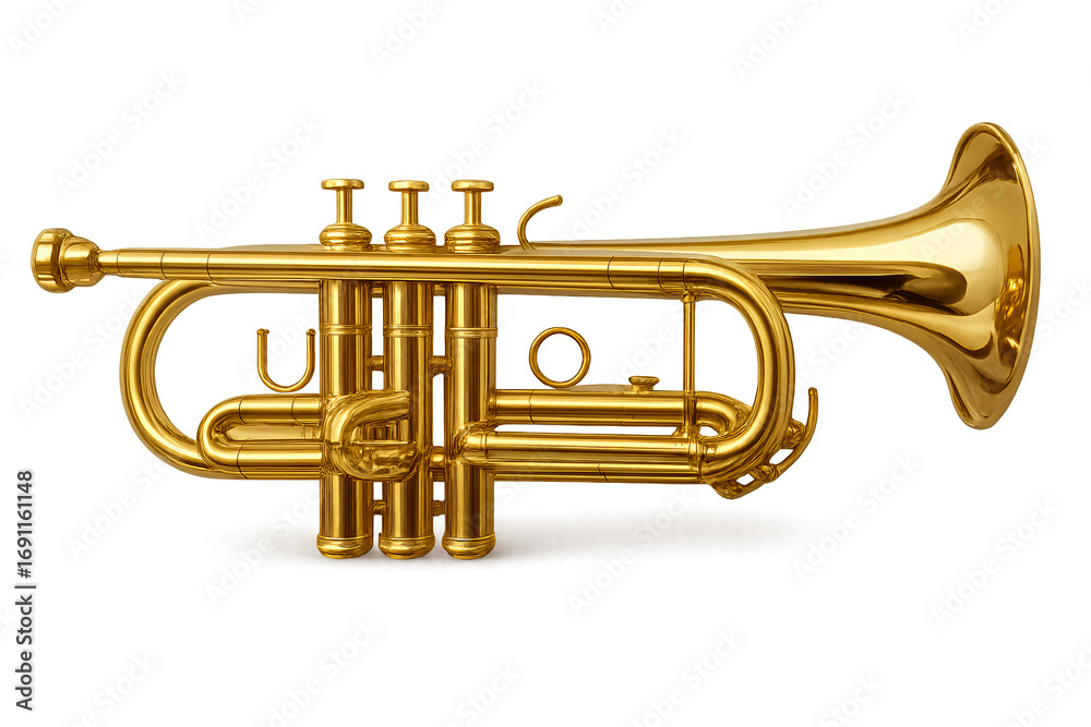 Obraz premium brass trumpet isolated on white