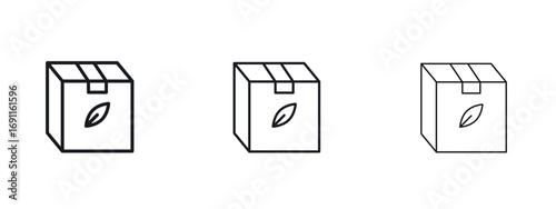 Eco packaging icon logo vector template. Simple style icons