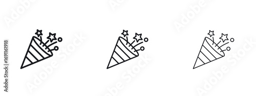 Confetti party popper icon logo vector template. Simple style icons