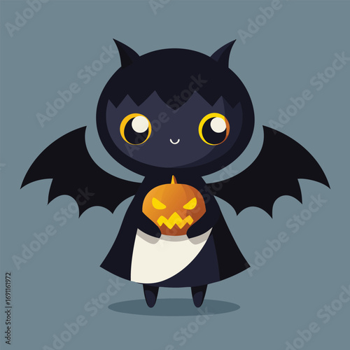 Adorable Chibi Character in a Cute Outfit Fun Cartoon Illustration