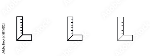 Carpenter ruler icon logo vector template. Simple style icons