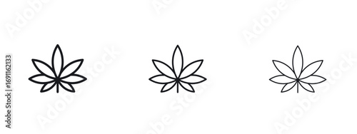 Cannabis leaf icon logo vector template. Simple style icons