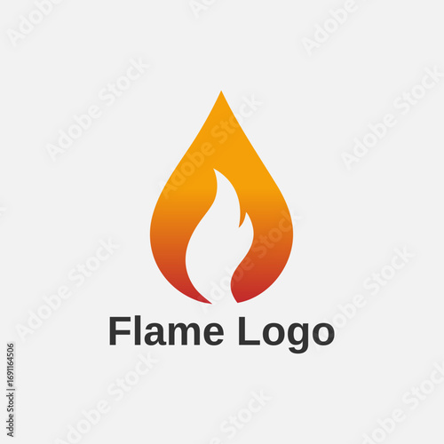 Abstract fire flame icon vector, Burning flame symbol design, Bonfire silhouette logo, Creative fire emblem for branding
