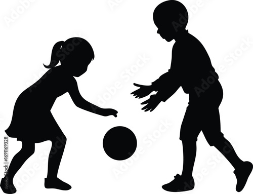 Two stylized silhouettes of people dancing together on white background couple