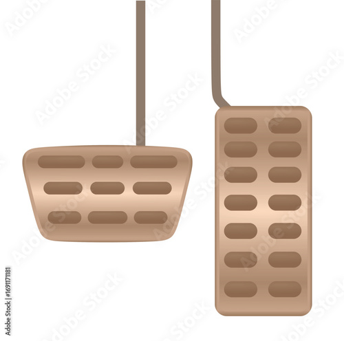 Brown car pedals. vector illustration	
