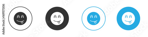Yummy smile emoji icon vector design pack. symbol logo.