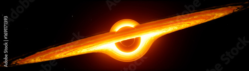 Foto Black Hole Accretion Disk: Matter Spiraling into Event Horizon