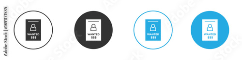 Wanted icon vector design pack. symbol logo.