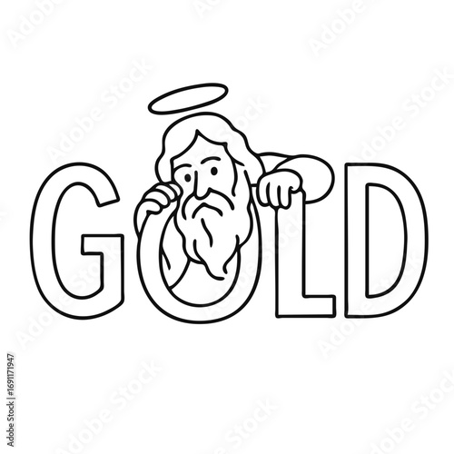 God figure with GOLD word