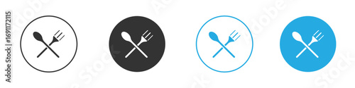 Spoon and Fork icon vector design pack. symbol logo.