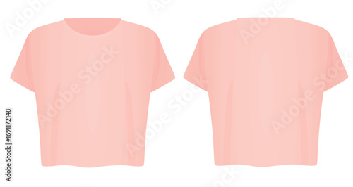 Pink women crop top. vector illustration	