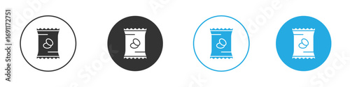 Potato chips icon vector design pack. symbol logo.